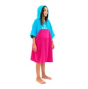 PONCHO SURFLOGIC JUNIOR CYAN/ROSA NEON