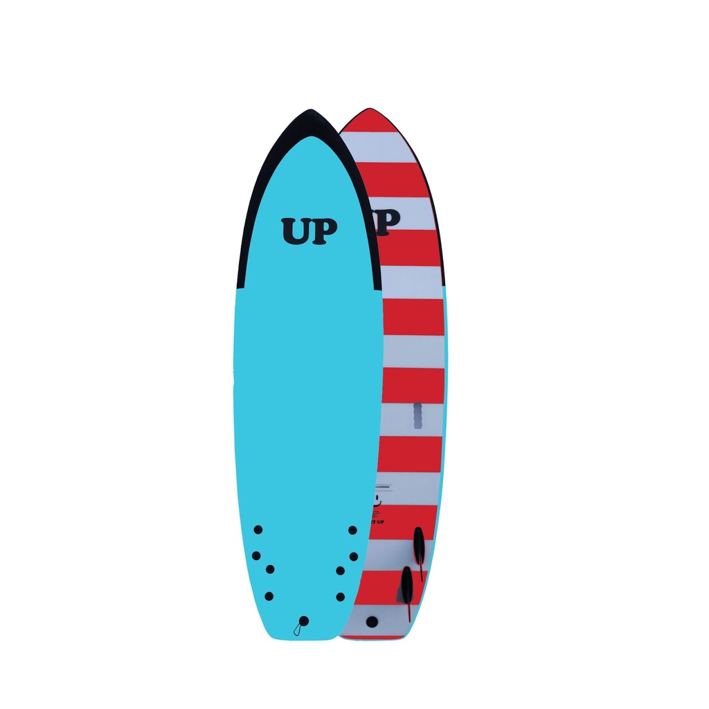 SURFBOARD SOFT GET UP 6 ́6 AQUA - WHITE